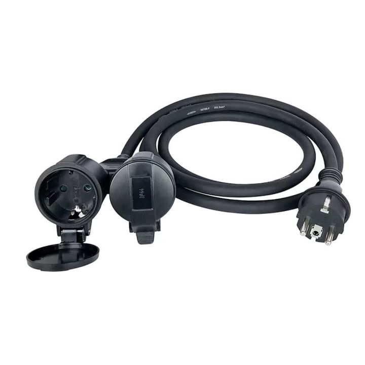 Jatkojohto Opal 2-os IP44 musta 2 m