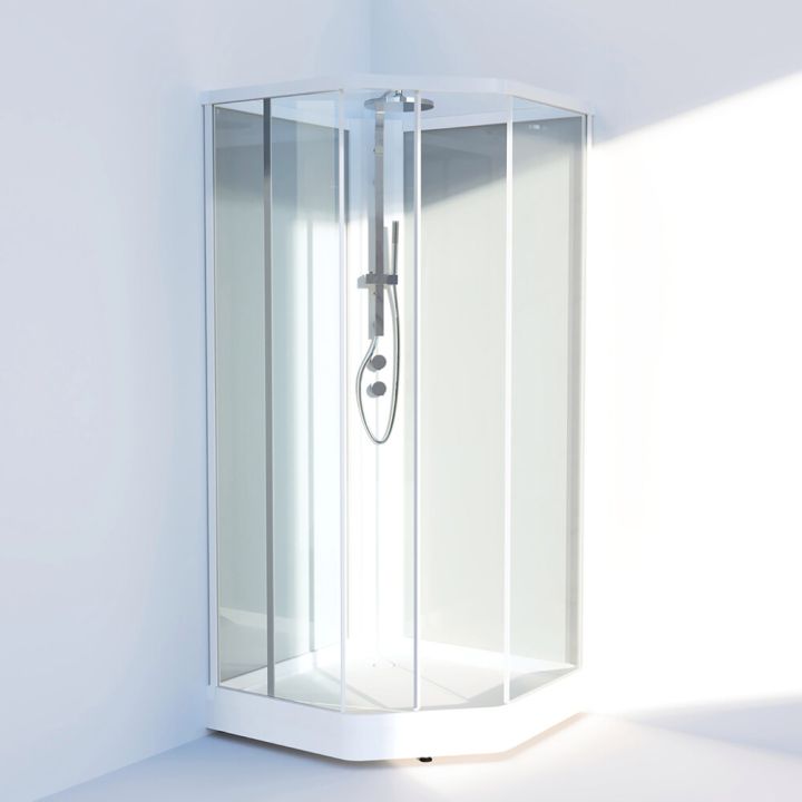 Suihkukaappi Svedbergs Ritual mattavalkoinen/kirkas 90 x 90 cm