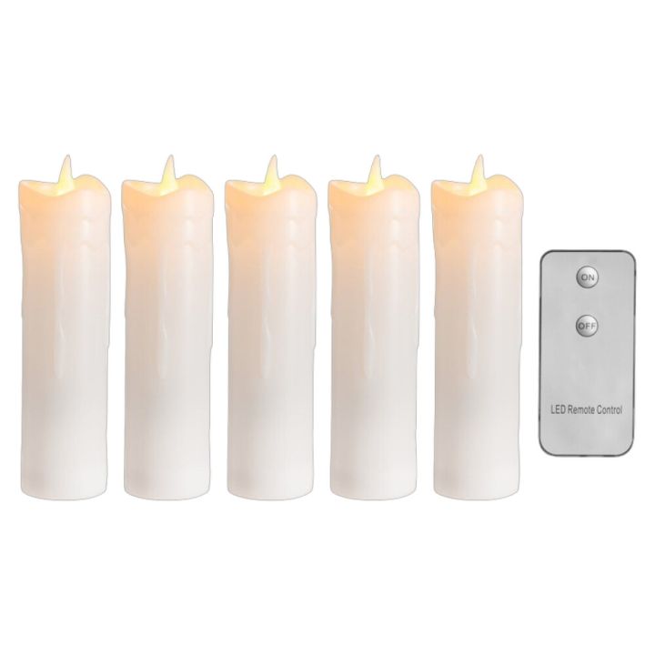 Leijuvat LED-taikakynttilät Finnlumor valkoinen Ø 6 x 19 cm 5 kpl/pkt