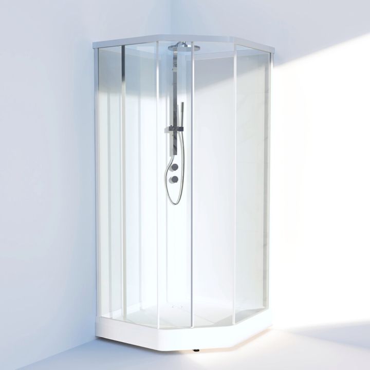 Suihkukaappi Svedbergs Ritual mattavalkoinen/valkolasi 90 x 90 cm