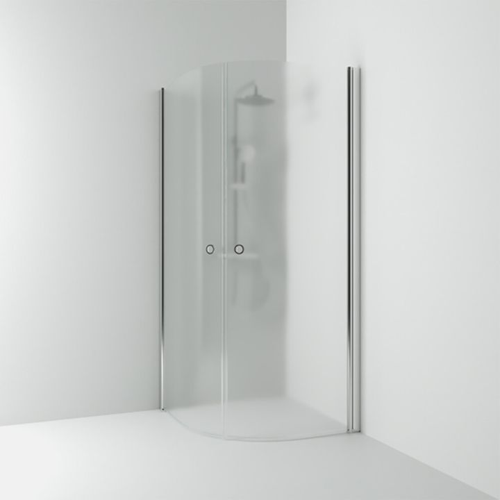 Puolipyöreä suihkukulma Svedbergs Skoga Kiiltävä alumiini/Huurrelasi