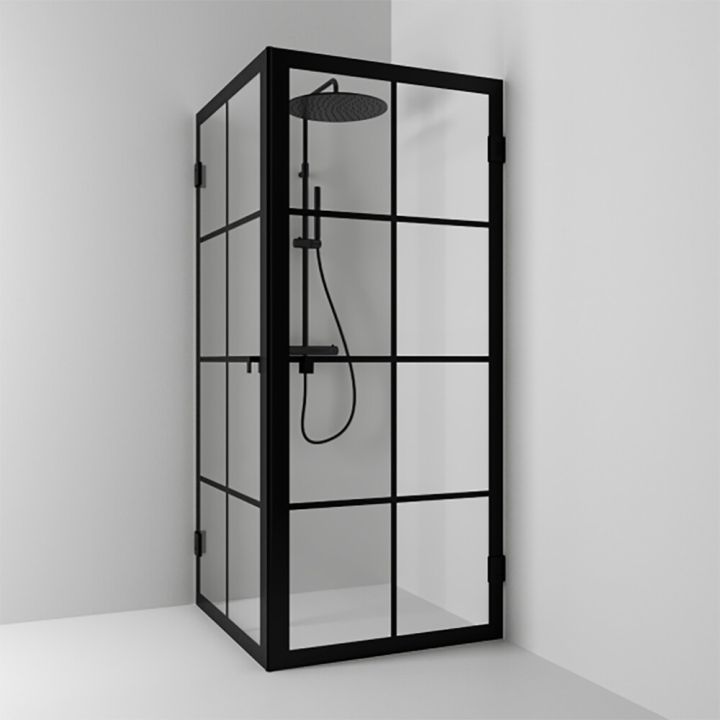 Suihkukulma Svedbergs 180° mattamusta 80 x 80 x 200 cm