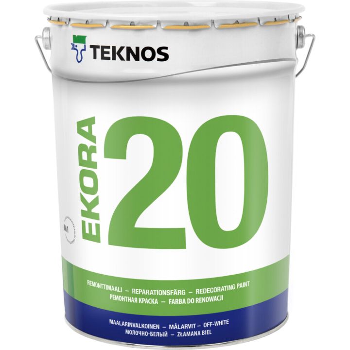 Remonttimaali Teknos Ekora 20 T1327 Maalarinvalkoinen 18 l
