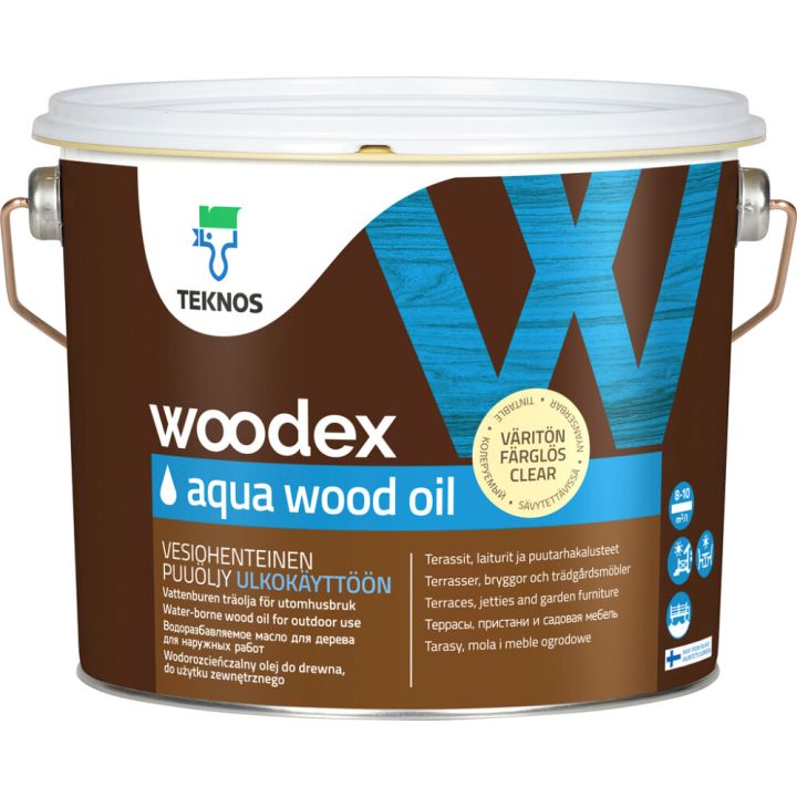 Puuöljy Teknos Woodex Aqua Wood Oil väritön 2,7 l