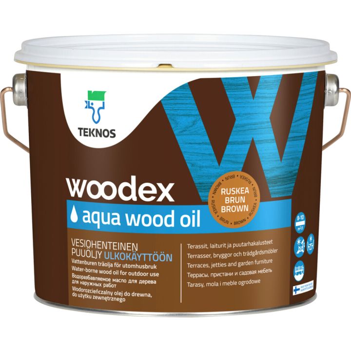 Puuöljy Teknos Woodex Aqua Wood Oil Ruskea 2,7 l