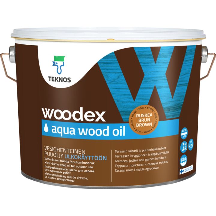 Puuöljy Teknos Woodex Aqua Wood Oil Ruskea 9 l