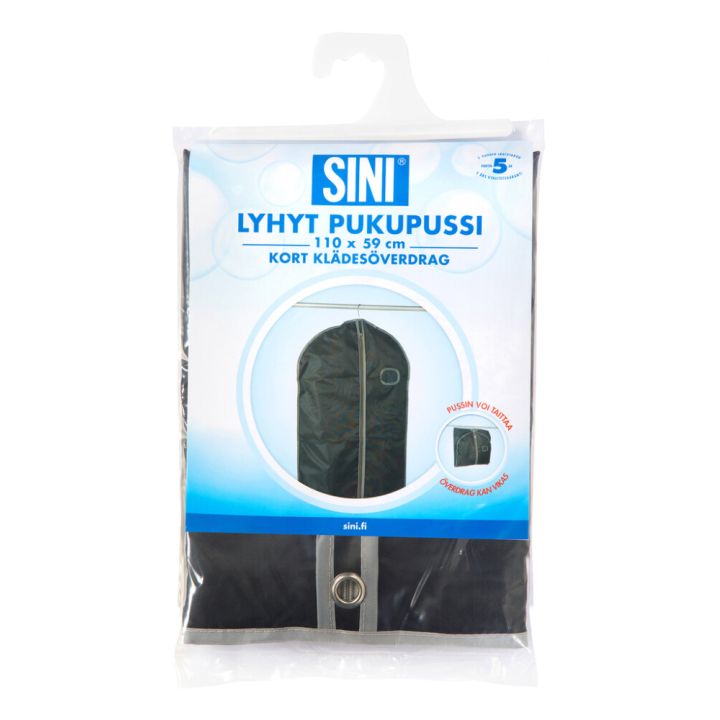 Lyhyt pukupussi Sini musta 59 × 110 cm