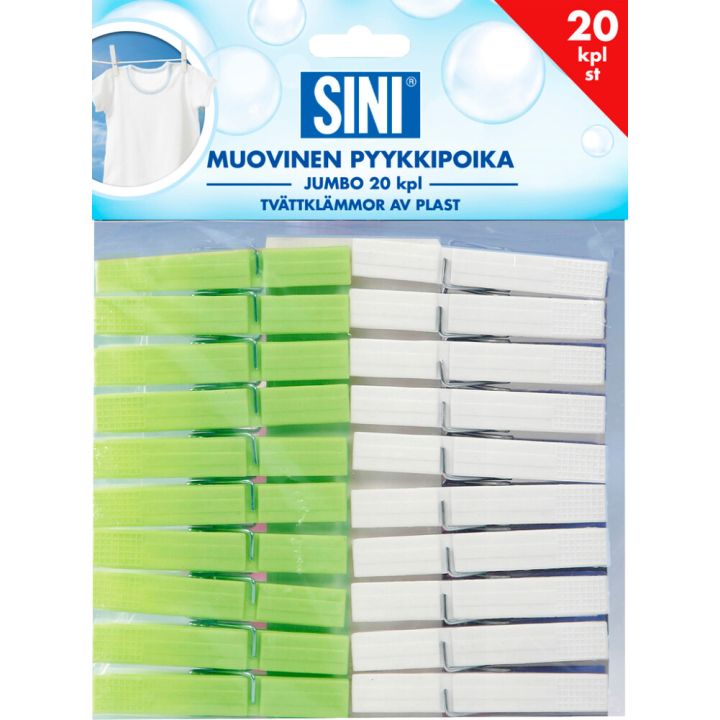 Pyykkipoika Sini Jumbo 20 kpl