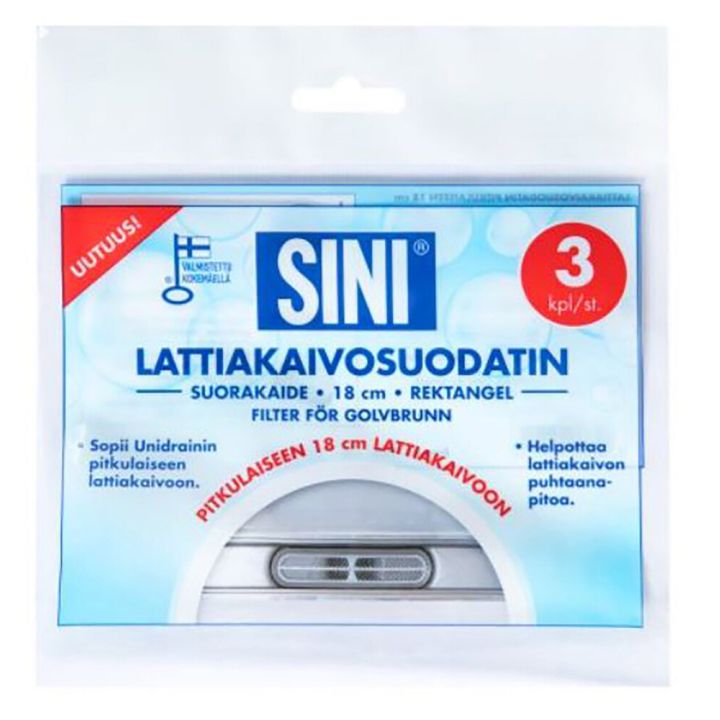 Lattiakaivosuodatin Sini Suorakaide