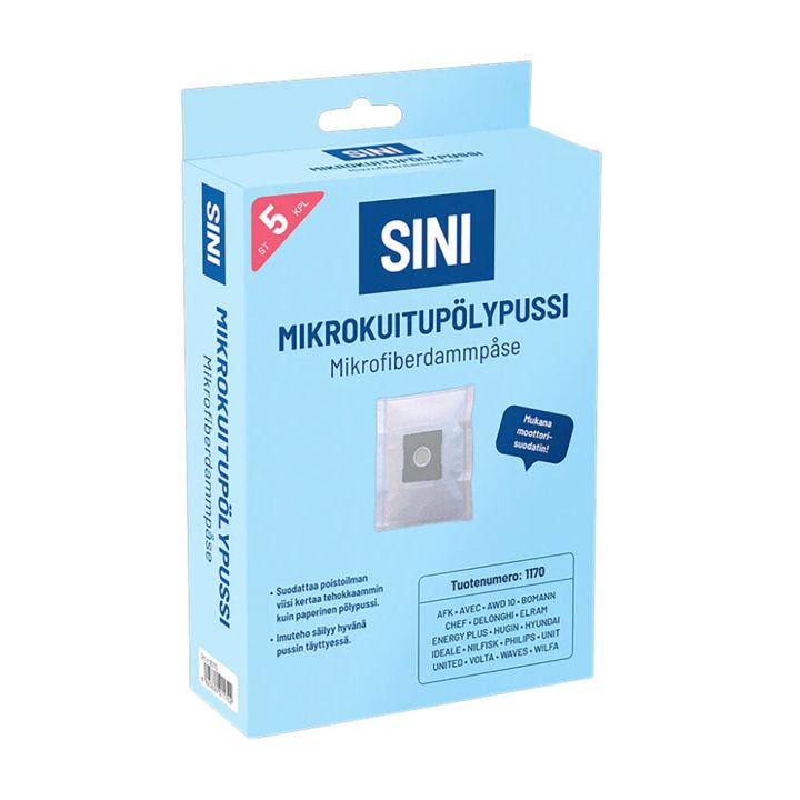 Mikrokuitupölypussi Sini 1170 5 kpl