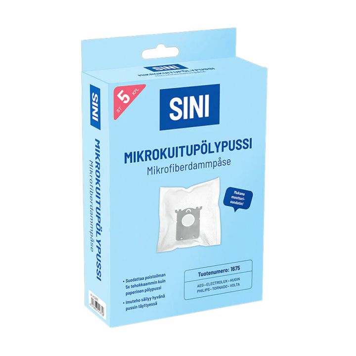 Mikrokuitupölypussi Sini 1675 S-Bag 5 kpl