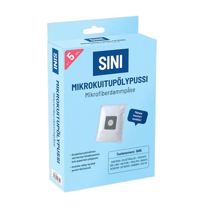 Mikrokuitupölypussi Sini 1685 5 kpl