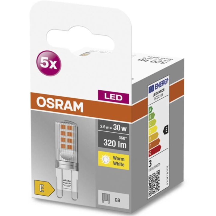 LED-lamppu Osram G9 2,6 W 2700 K 5-pack