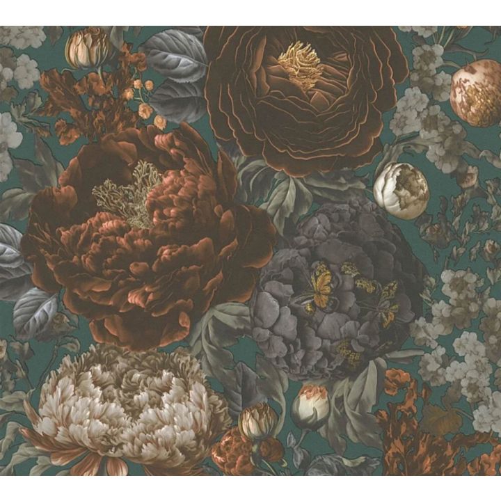 Kuitutapetti A.S. Creation Michalsky Bloom 39979-3 petrooli-oranssi