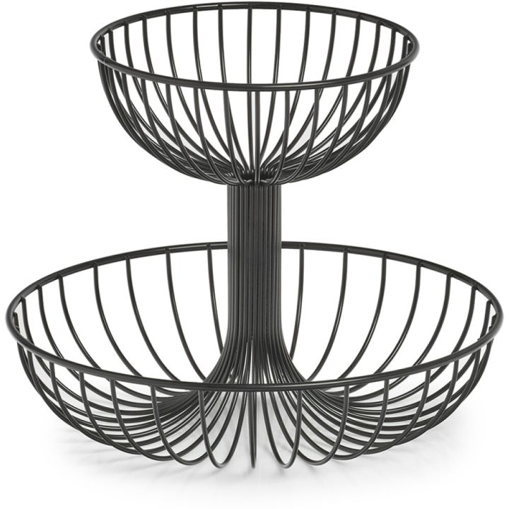 Hedelmäkulho Zeller 2- kerroksinen Metalli Musta