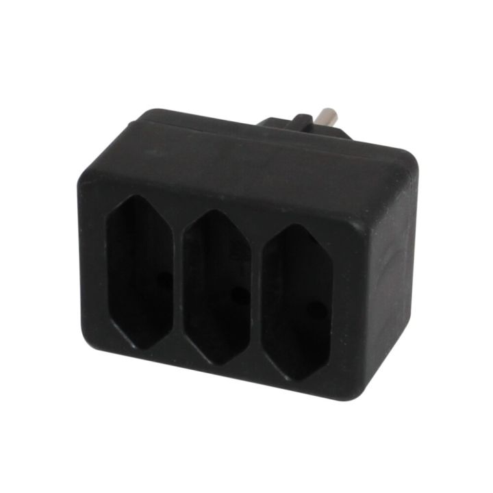 Haaroituskosketin Rev 3 x EUR Pistoke Musta