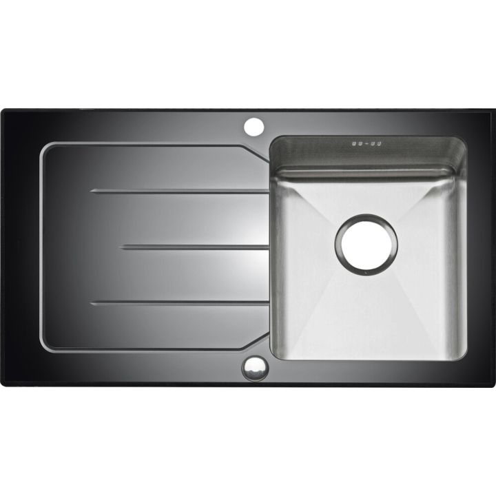 Tasoon upotettava allas Respekta New York RST / musta lasi