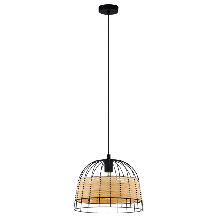 Riippuvalaisin Eglo Anwick musta/rottinki Ø 37 cm