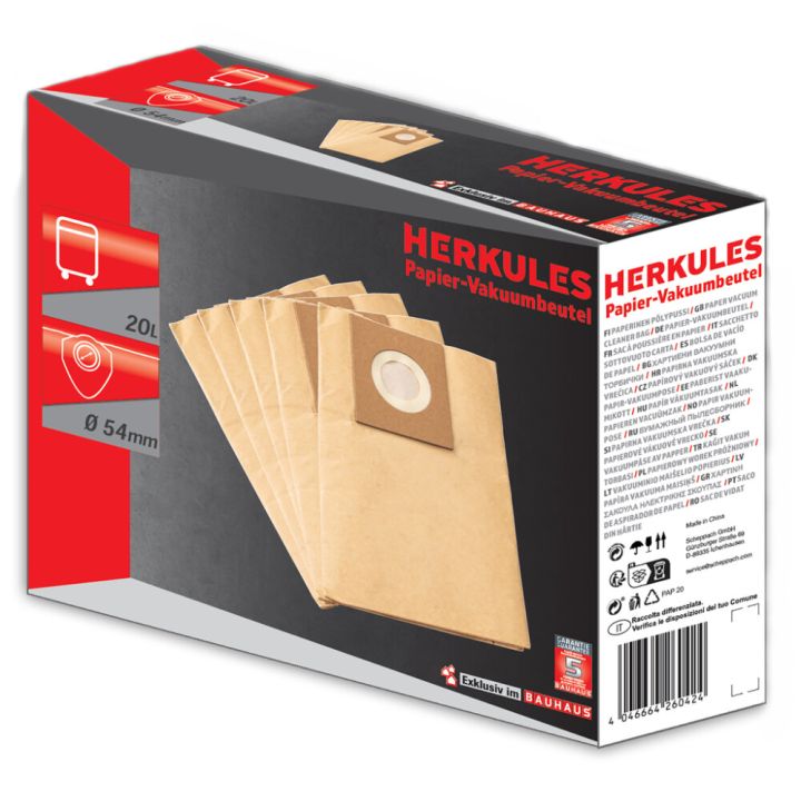 Paperinen pölypussi Herkules N-SV20