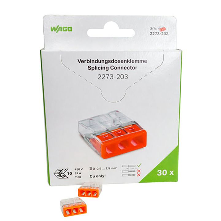 Rasialiitin Wago 2273-203 3-Nap 30 kpl