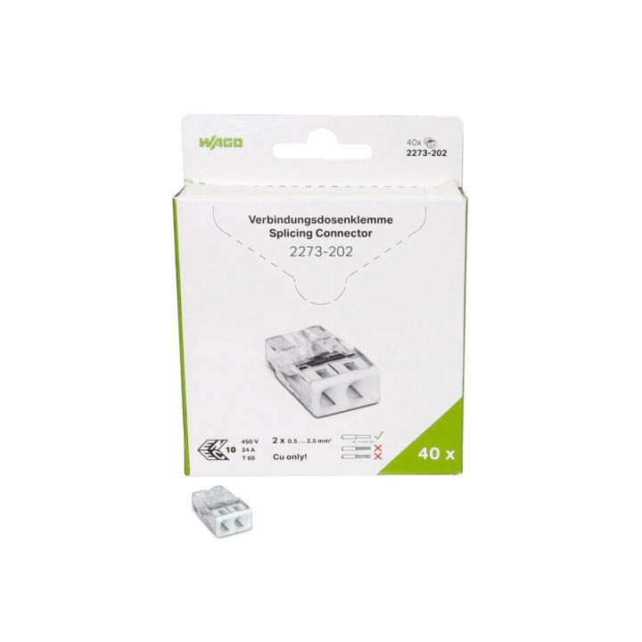 Rasialiitin Wago 2273-202 2-nap 40 kpl
