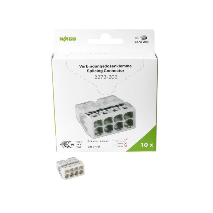 Rasialiitin Wago 2273-208 8-nap 10 kpl
