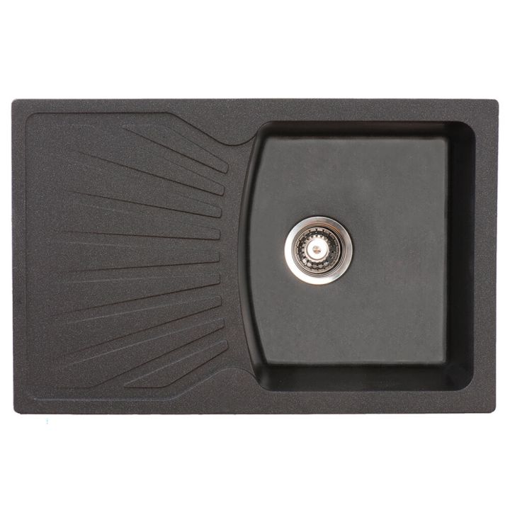 Keittiöallas Aqualine Quadro Plus musta 77 x 50 cm