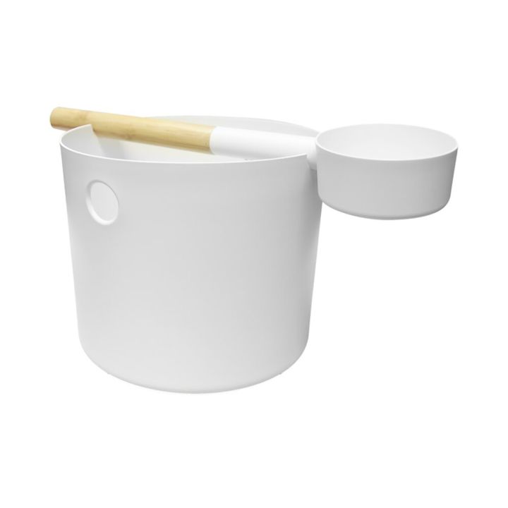 Saunakiulu + kauha KOLO Valkoinen 5 l