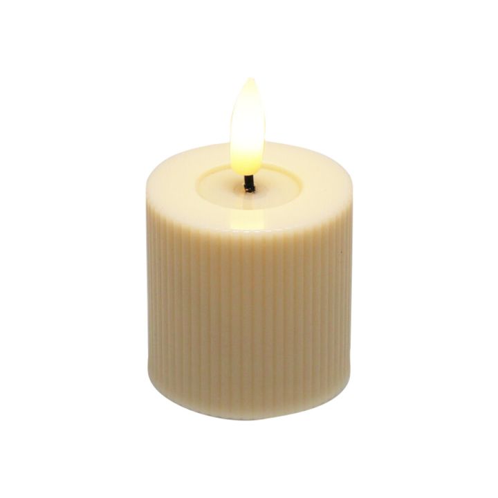LED-kynttilä 5 x 6 cm beige