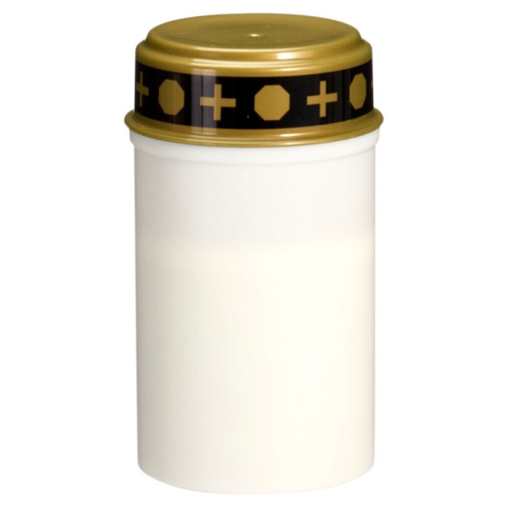 LED-hautakynttilä 6,5 x 12 cm valkoinen