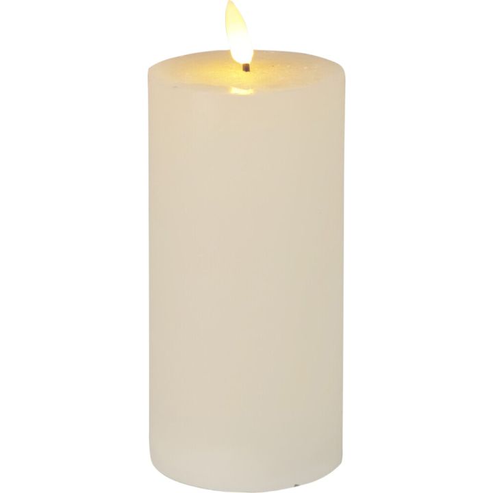 LED-kynttilä 7,5 x 15 cm beige