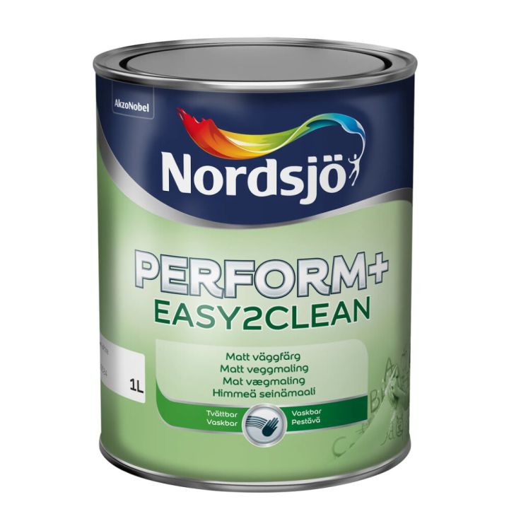 Seinämaali Nordsjö Perform+ Easy2Clean Valkoinen 2,5 l