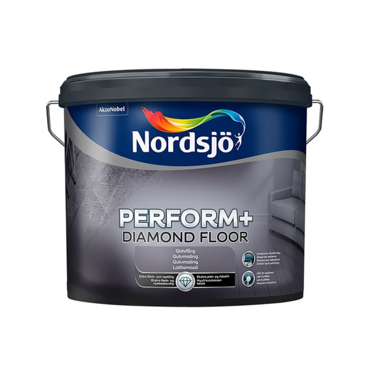 Lattiamaali Nordsjö Perform+ Diamond Floor Valkoinen 10 l