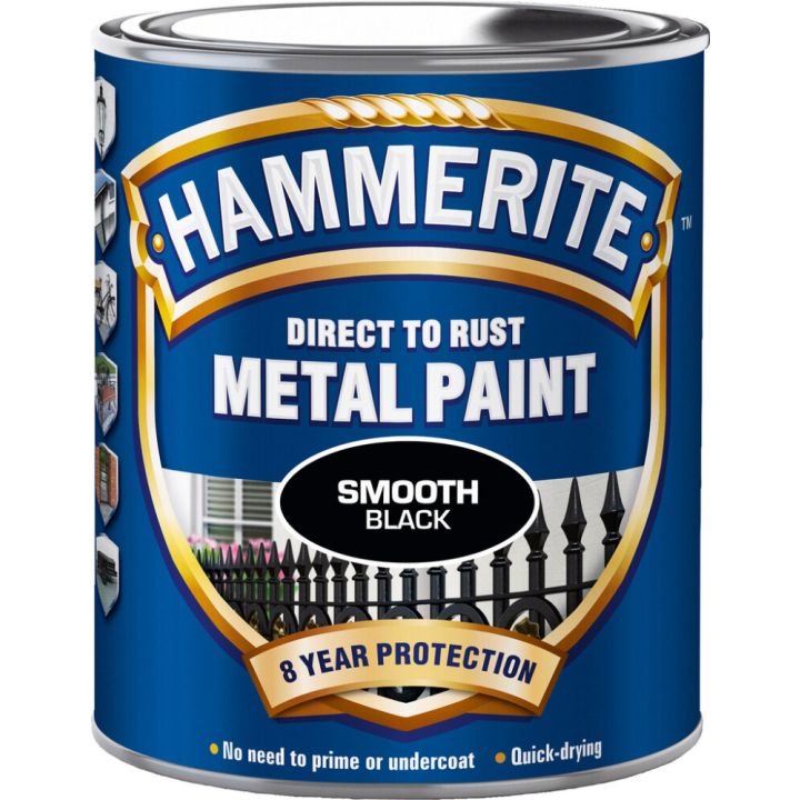 Metallimaali Hammerite Direct to rust musta 2,5 l