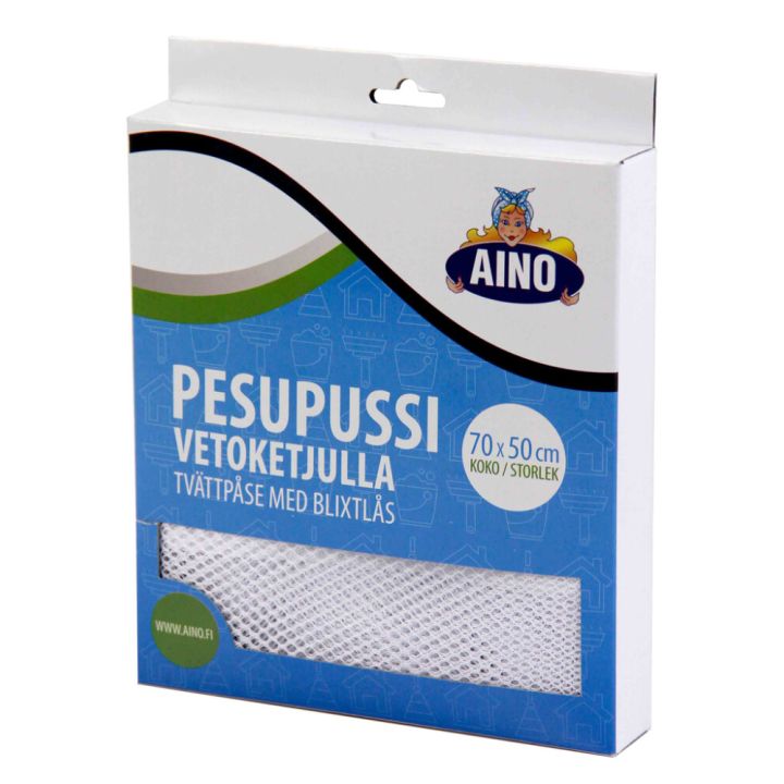 Pesupussi Aino Vetoketjulla Valkoinen 70 x 50 cm