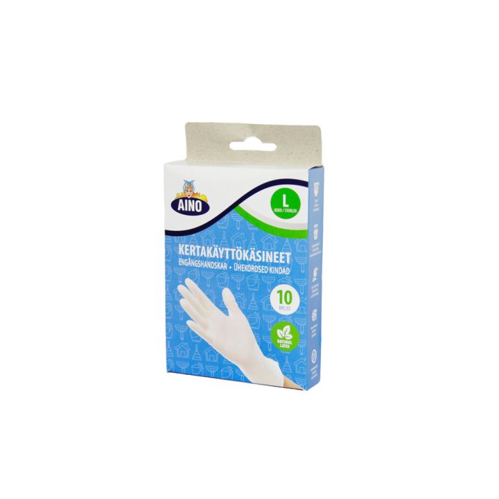 Lateksikäsine Aino L-koko 10 kpl/pkt