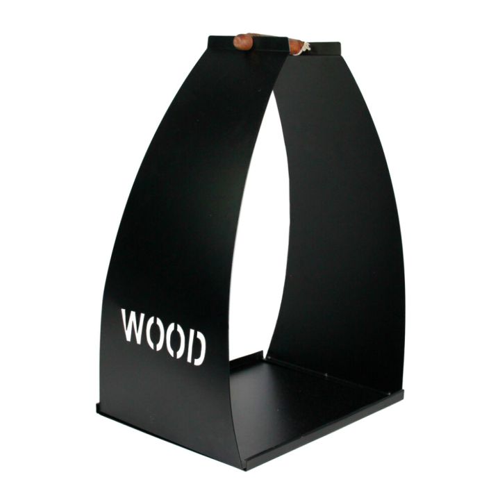 Puunkantoteline Valley Home Wood musta 31 x 41 x 60 cm