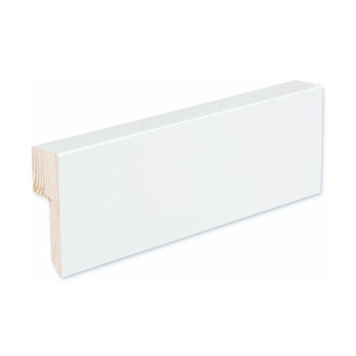 Jalkalista johtouralla 4 kpl Siparila KIILLE 20 x 90 x 3600 mm puhdas valkoinen