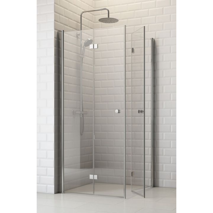 Taittuva suihkukulma Corniche Elsa kromi/kirkas 80 x 80 x 190 cm