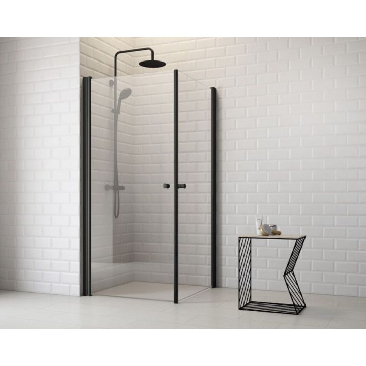 Suihkukulma Corniche Elsa musta/kirkas 90 x 90 x 190 cm