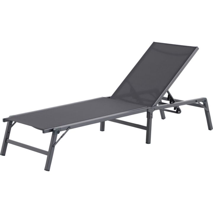 Aurinkotuoli Sunfun 186 x 63 x 86 cm musta