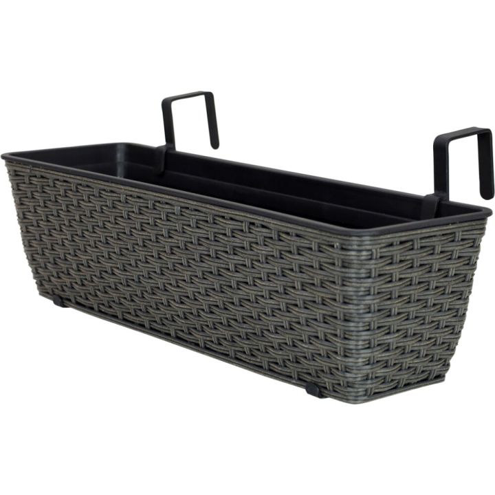 Parvekelaatikko 60 x 18 x 16 cm musta
