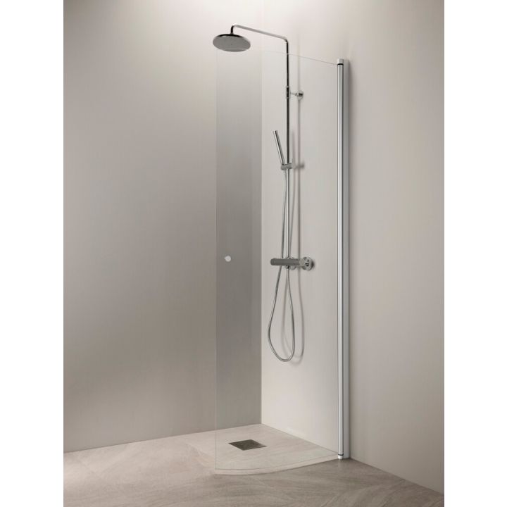 Kaareva suihkuseinä Vihtan Puro 4 kirkas 2035 mm matta