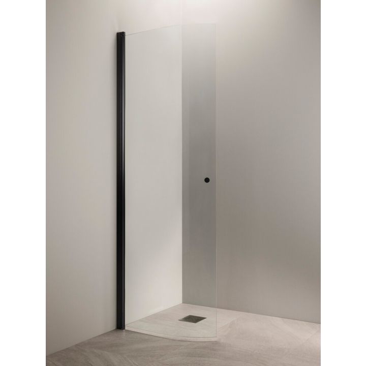 Kaareva suihkuseinä Vihtan Puro 4 kirkas 2035 mm musta