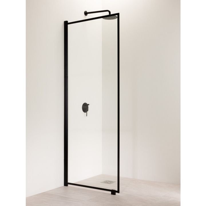 Kiinteä suihkuseinä Vihtan Ruutu 6 musta/kirkas 203,5 cm