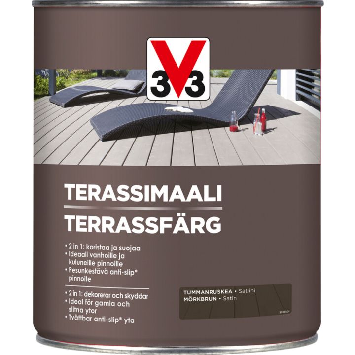 Terassimaali V33 Tummanruskea 2,5 L