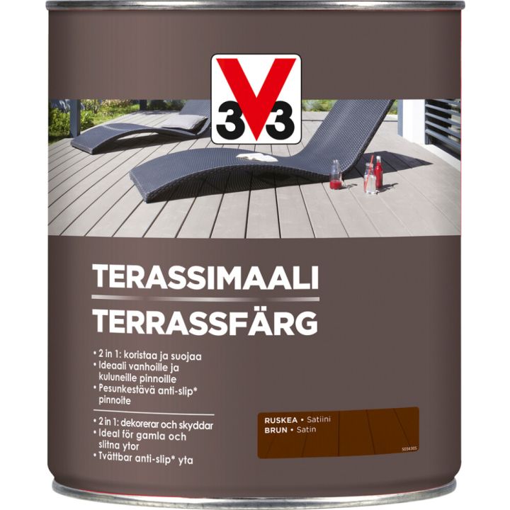 Terassimaali V33 Ruskea 5 L