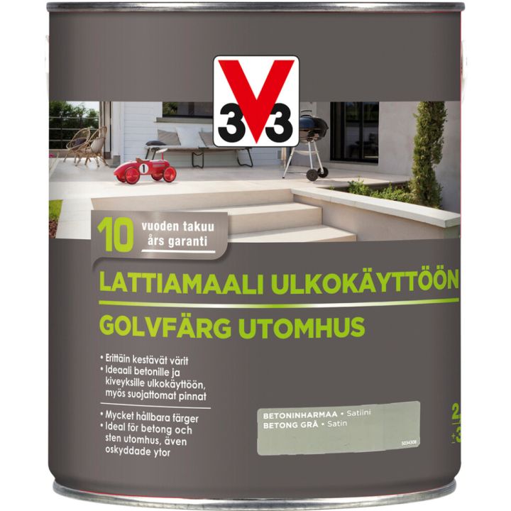 Lattiamaali V33 Betoninharmaa 2,5 L