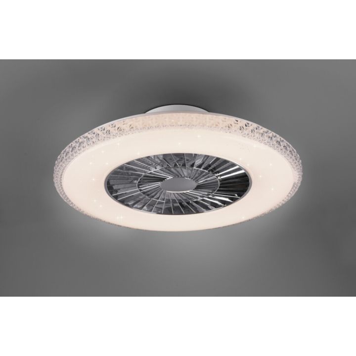 Tuuletinplafondi Trio Harstad kromi/mattavalkoinen ⌀ 60 cm