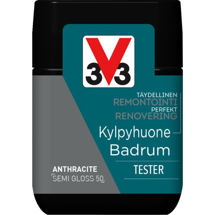 Kaakelimaali Seinille V33 Antrasiitti 75 ml Testeri